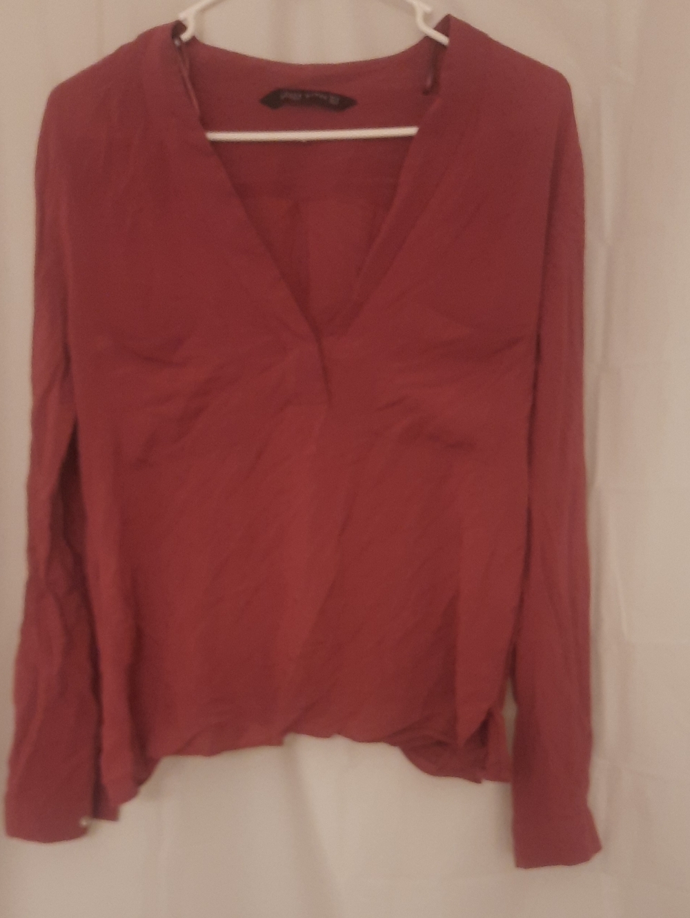 Zara Long Sleeve V-Neck Blouse -